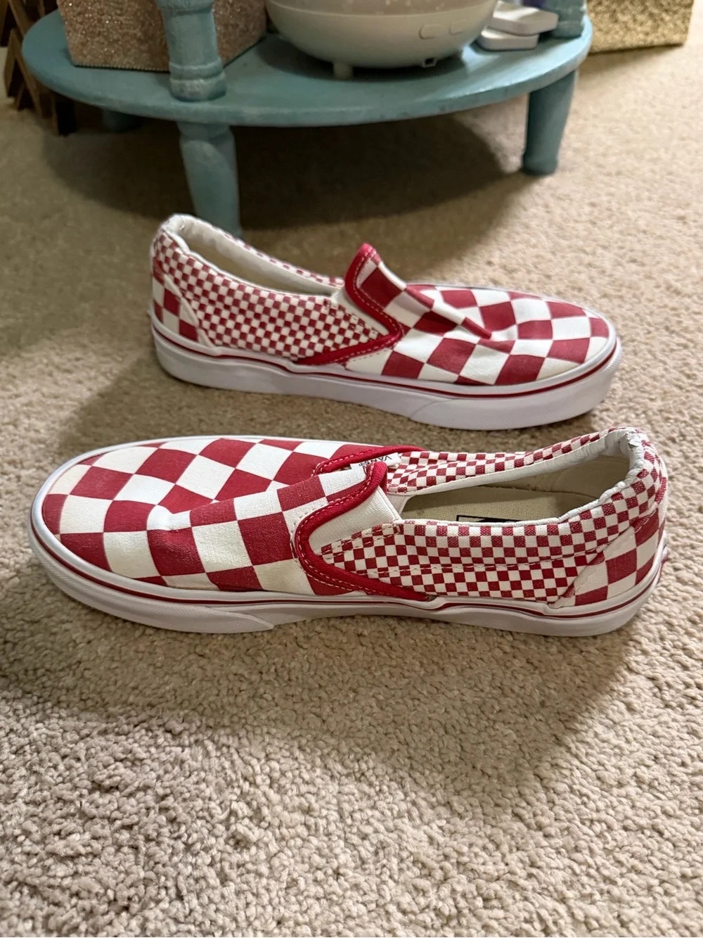 Vans checkerboard Classic Slip-On sneakers Sneakers Red White Mens 5.5 women’s 7